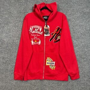 Dodge SRT Hellcat x Reason‎ Sweatshirt Mens Medium Red Hoodie Zip Up NEW